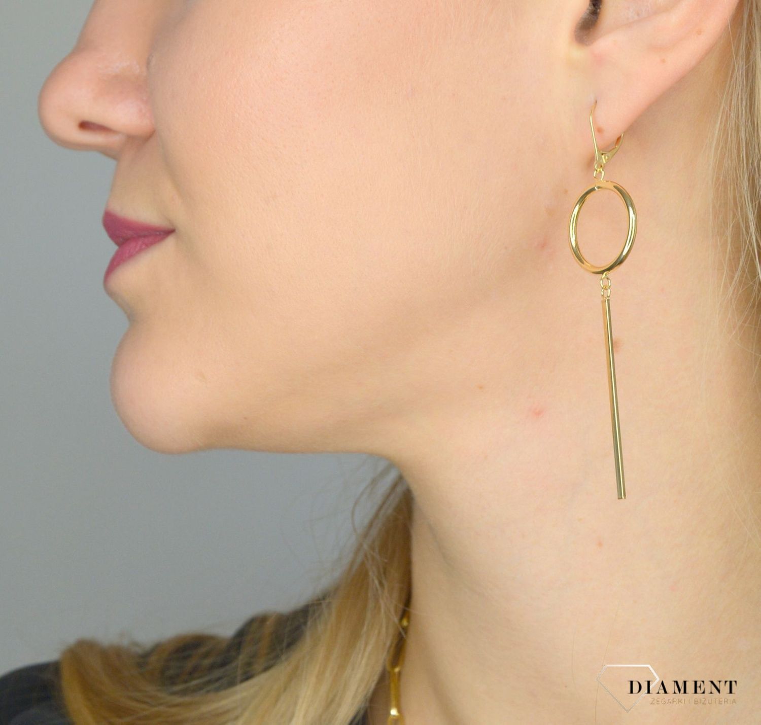 Złote kolczyki 585 'Elegancka prostota' DIA-KLC-COLBDEA-30-YM-LUC OR204623.jpg